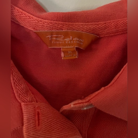 Tommy Bahama (Relax) Women’s Coral/Orange Polo Shirt w/Logo, 3-Button; Size M - Picture 6 of 10